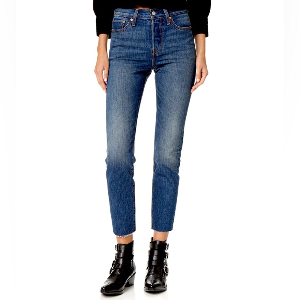 Levi's Wedgie Icon straight cropped jeans size 24 White Oak Cone Denim